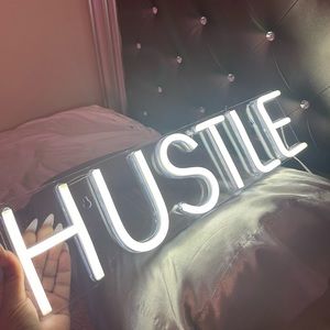 Hustle LED light wall decor